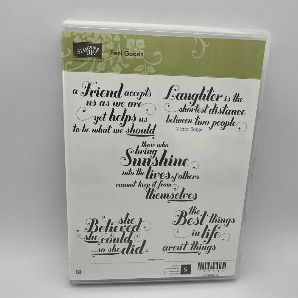 Stampin' Up! - Rubber Stamp Cling Feel Goods  # 129684 Sentiments